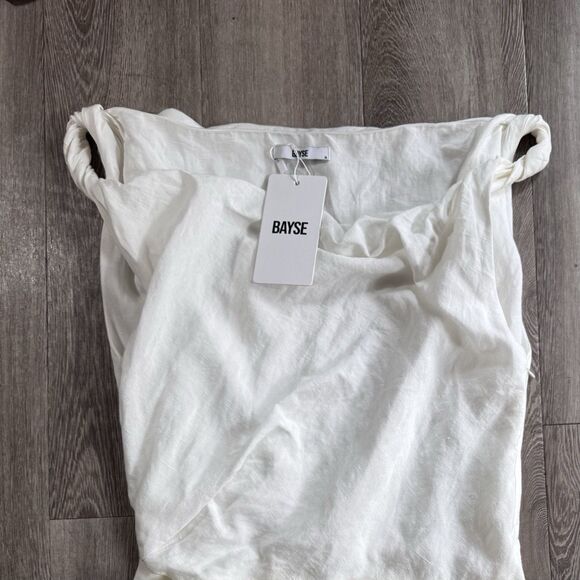 NWT BAYSE Brand Octavia White Maxi Dress Greek Goddess Sleeveless Sz M $140 - Picture 2 of 13